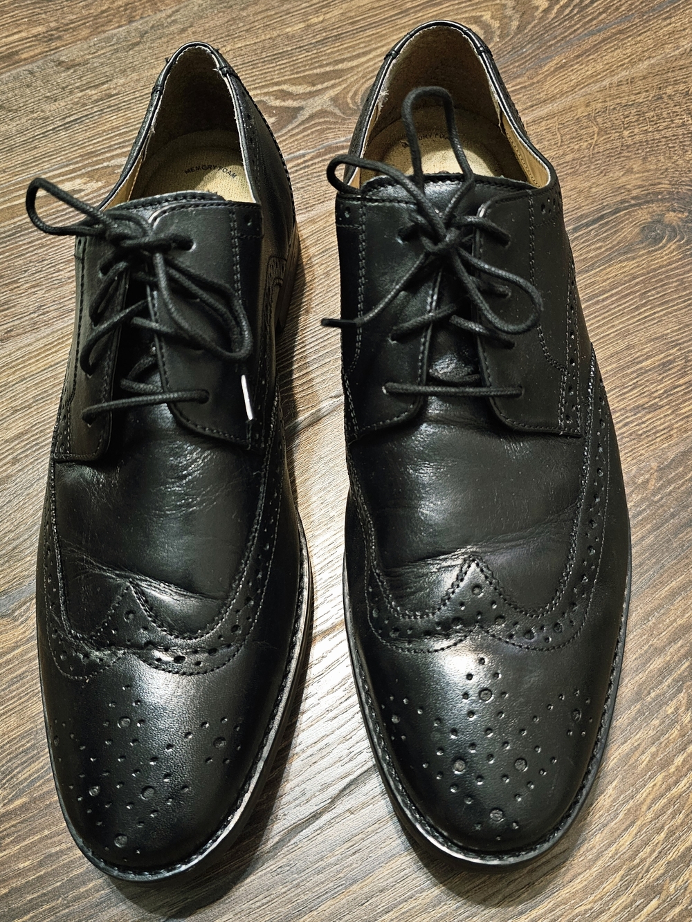 Florsheim Men's  Black Leather Lace-Up Wingtip Oxford Dress Shoes size 10.5 D